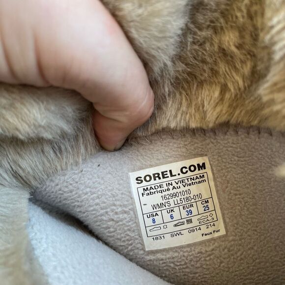 Sorel Tivoli High Herringbone Waterproof Fur Gray Boots Women's - SZ 8 - Picture 10 of 14